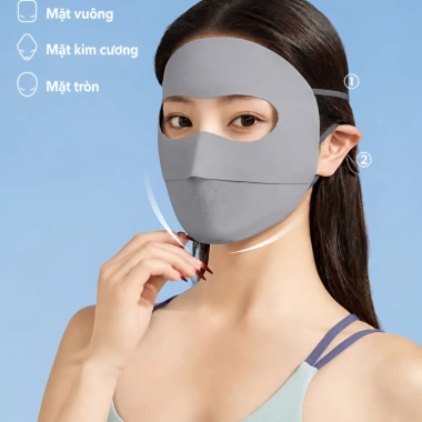 Khẩu trang fullface SINGMIN chống nắng, mịn mát, thoáng khí, điều chỉnh dây đeo, ngăn UV 99% 125k