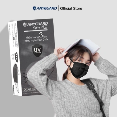 Khẩu Trang Hàn Quốc ANYGUARD 3 Lớp Ngăn Tia UV Kháng Khuẩn Da Nhạy Cảm - 30 Cái Đen 74.999 VND 2