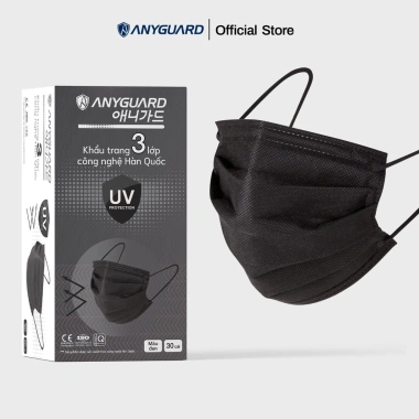 Khẩu Trang Hàn Quốc ANYGUARD 3 Lớp Ngăn Tia UV Kháng Khuẩn Da Nhạy Cảm - 30 Cái Đen 74.999 VND 7