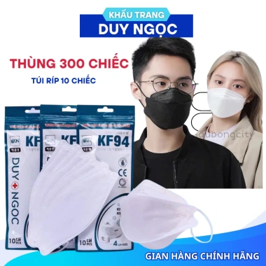 Khẩu trang KF94 Duy Ngọc Thùng 300 chiếc 4D kháng khuẩn Chống bụi mịn KT29 55.000
