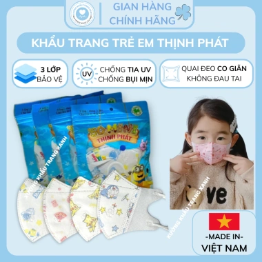 Khẩu Trang KIDS Thịnh Phát 5D - Bảo Vệ, Lọc Bụi Mịn, Kháng Khuẩn, Thoải Mái, An Toàn