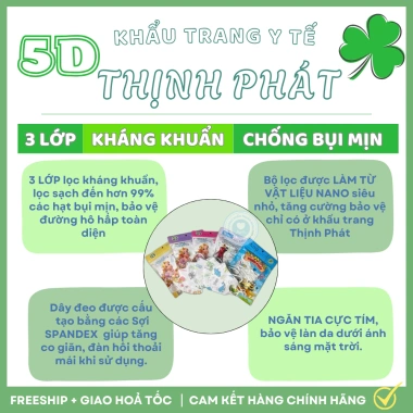 Khẩu Trang KIDS Thịnh Phát 5D - Bảo Vệ, Lọc Bụi Mịn, Kháng Khuẩn, Thoải Mái, An Toàn 2