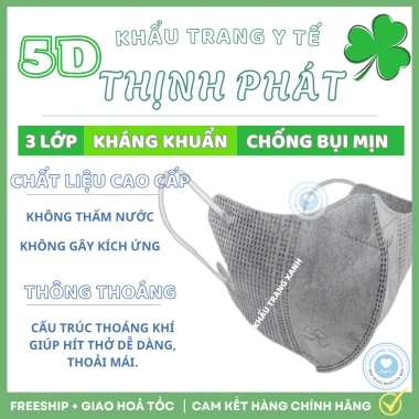 Khẩu Trang KIDS Thịnh Phát 5D - Bảo Vệ, Lọc Bụi Mịn, Kháng Khuẩn, Thoải Mái, An Toàn 7
