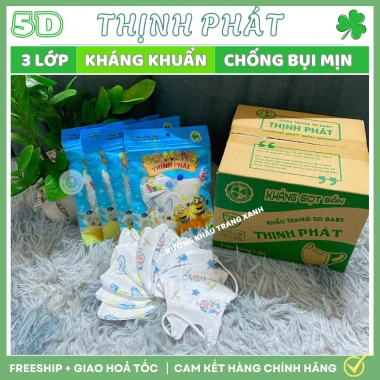 Khẩu Trang KIDS Thịnh Phát 5D - Bảo Vệ, Lọc Bụi Mịn, Kháng Khuẩn, Thoải Mái, An Toàn 10