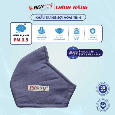 Khẩu Trang Kissy 3D Người Lớn Sợi Hoạt Tính Chống Bụi Mịn - Giá chỉ 59.000đ