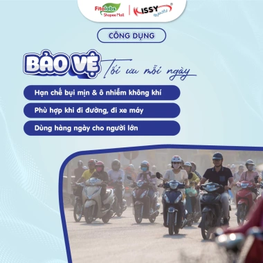 Khẩu Trang Kissy 5D Trẻ Em Chính Hãng - Sợi Hoạt Tính, Chống Bụi Mịn, Đủ Mẫu Đủ Size, Giá Ưu Đãi 57.479₫