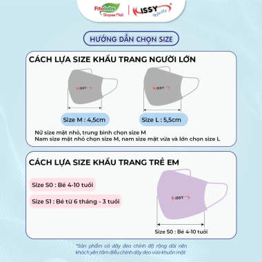 Khẩu Trang Kissy 5D Trẻ Em Chính Hãng - Sợi Hoạt Tính, Chống Bụi Mịn, Đủ Mẫu Đủ Size, Giá Ưu Đãi 57.479₫