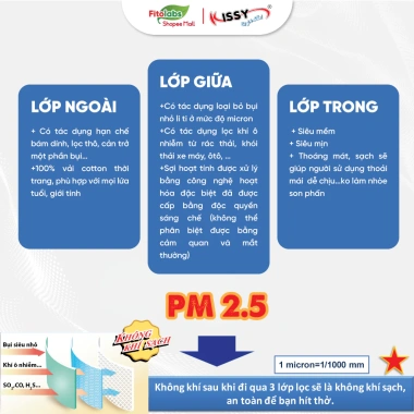 Khẩu Trang KISSY Chính Hãng 5D Người Lớn - Sợi Hoạt Tính, Chống Bụi Mịn, Đủ Size - Giá 64.350đ