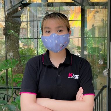 Khẩu Trang Kissy Nữ M Hồng Tim Sợi Hoạt Tính UV Ngăn Bụi PM2.5 50.000
