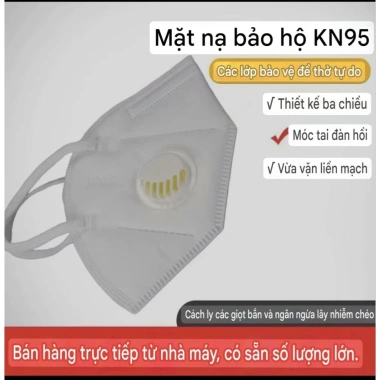 Khẩu trang KN95 Combo 10 cái van thở, chống khói độc, lọc bụi mịn - Giá 55.440 VND 4 Khẩu trang KN95 Combo 10 cái van thở, chống khói độc, lọc bụi mịn - Giá 55.440 VND 4