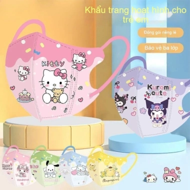 Khẩu trang Kulomi trẻ em, học sinh, đóng gói lẻ, dùng một lần, chống khói bụi - 16.800đ