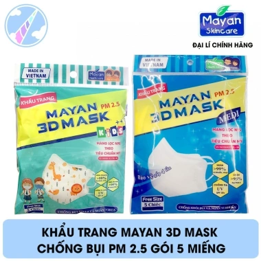 Khẩu Trang Mayan 3D Mask PM2.5 Medi Freesize N95 Hộp 10 cái chỉ 20.000đ