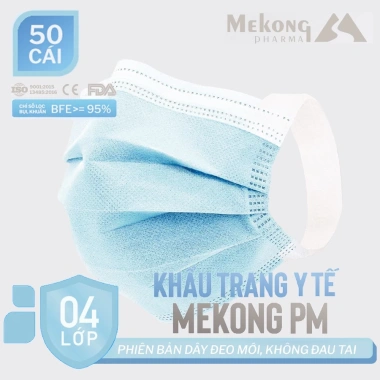 Khẩu Trang Mekong 2 Hộp 100 Chiếc Có Dây Đeo Mềm Không Gây Đau Tai - Chỉ 90.000₫ 2