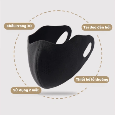 Khẩu Trang Mùa Đông Nữ Vải 3D Lót Lông Cừu PAMPER Giãn 4 Chiều Thoáng Khí Chống Bụi 48.000