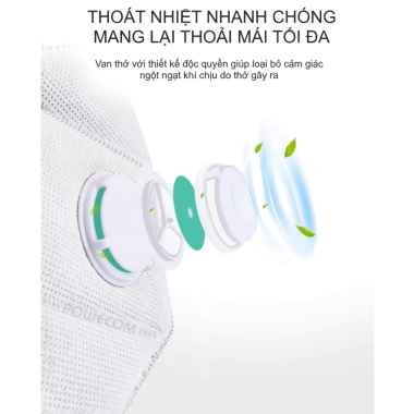 Khẩu trang N95 Powecom 1.866V chính hãng 5 lớp lọc, lọc PM2.5, khử mùi - 25.000₫