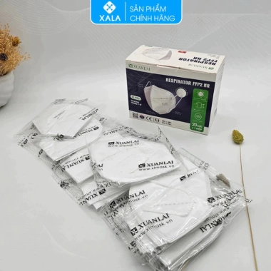 Khẩu Trang N95 Xuân Lai Không Van 80 Cái 5 Lớp Bụi Mịn Quai Đeo Mềm Mại 29.500 VND