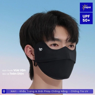 Khẩu Trang Nam Navi Vải Thun Lạnh UPF 50+ Chống UV Bảo Vệ Da Thoáng Mát Thời Trang Giá 45.000