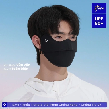 Khẩu Trang Nam Navi Vải Thun Lạnh UPF 50+ Chống UV Bảo Vệ Da Thoáng Mát Thời Trang Giá 45.000