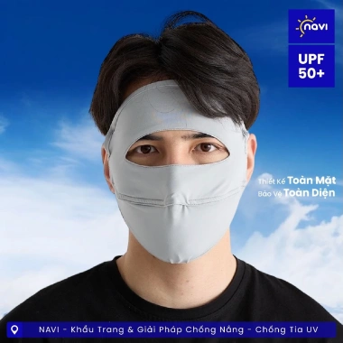 Khẩu Trang Nắng Toàn Mặt 360 Nam Giới Vải Thun UPF50+ Thoáng Không Đau Tai 25.000₫