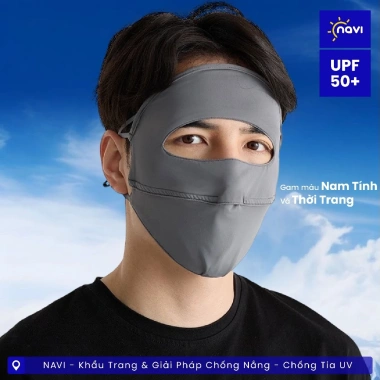 Khẩu Trang Nắng Toàn Mặt 360 Nam Giới Vải Thun UPF50+ Thoáng Không Đau Tai 25.000₫