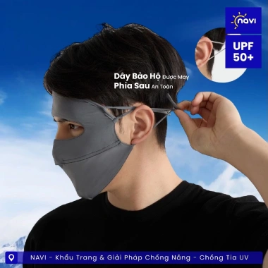 Khẩu Trang Nắng Toàn Mặt 360 Nam Giới Vải Thun UPF50+ Thoáng Không Đau Tai 25.000₫