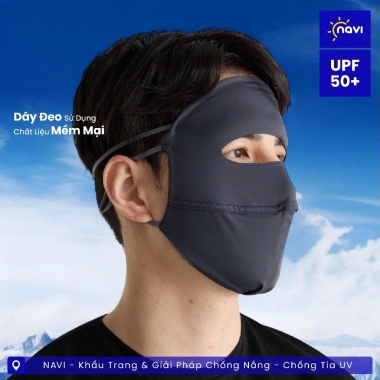 Khẩu Trang Nắng Toàn Mặt 360 Nam Giới Vải Thun UPF50+ Thoáng Không Đau Tai 25.000₫
