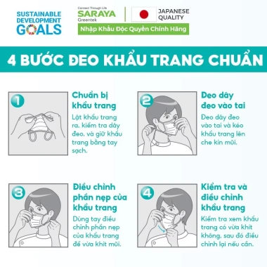 Khẩu Trang Nhật Bản Saraya 3 Lớp Thoáng Khí Màu Trắng ASTM Chống Bụi 50 chiếc 58.437 VND 4 Khẩu Trang Nhật Bản Saraya 3 Lớp Thoáng Khí Màu Trắng ASTM Chống Bụi 50 chiếc 58.437 VND 4