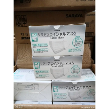 Khẩu Trang Nhật Bản Saraya 3 Lớp Thoáng Khí Màu Trắng ASTM Chống Bụi 50 chiếc 58.437 VND
