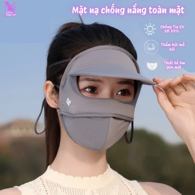 Khẩu Trang Ninja Toàn Mặt 2 Lớp Nón Lưỡi Trai UPF 50+ Chống Nắng 99% UV - 65k
