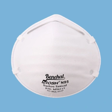 Khẩu trang NIOSH N95 BENEHAL MS6.115 dạng cup chính hãng 20 cái màu trắng chống bụi mịn kháng khuẩn