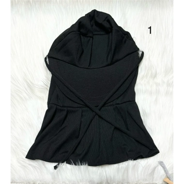 Khẩu trang nón nữ chống nắng vải thun lạnh, mẩu che trán, khóa kéo, dây cột 3