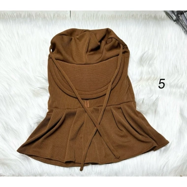 Khẩu trang nón nữ chống nắng vải thun lạnh, mẩu che trán, khóa kéo, dây cột 7
