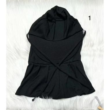 Khẩu trang nón nữ chống nắng vải thun lạnh, mẩu che trán, khóa kéo, dây cột 10
