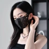 Khẩu trang nữ thêu thoáng khí, chống nắng, giặt được, dây tai điều chỉnh thời trang 4