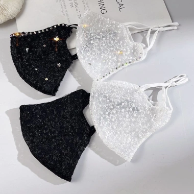 Khẩu trang nữ thêu thoáng khí, chống nắng, giặt được, dây tai điều chỉnh thời trang 6