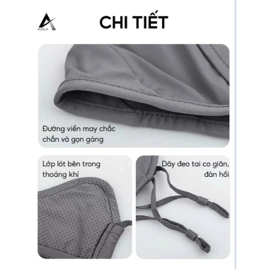 Khẩu trang nữ thun lạnh UPF 50+ - Form ôm mặt, lỗ thoáng khí, chống UV, chỉ 37.100₫