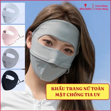 Khẩu Trang Nữ Toàn Mặt Chống UV Hitechlife Hai Lớp, Nút Điều Chỉnh Size, Thoáng Khí - 6.000₫