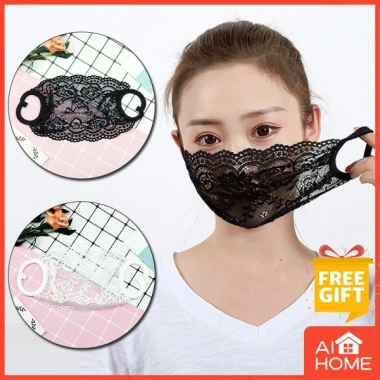 Khẩu Trang Ren Đen Nữ Chống Nắng, Thoáng Khí, Gợi Cảm - Giá 33.480₫
