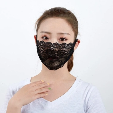 Khẩu Trang Ren Đen Nữ Chống Nắng, Thoáng Khí, Gợi Cảm - Giá 33.480₫ 4