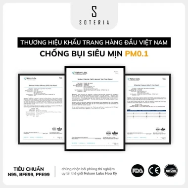 Khẩu trang Soteria Black ST1.091 N95 BFE PFE 99% lọc bụi 0.1µm S M L - Giá 250.000₫