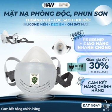 Khẩu Trang THAMES Phòng Độc Phun Sơn - Lọc Hóa Chất, Bụi PM2.5, Silicone Mềm, Van Thở Thoáng, Dây Đeo Ôm Sát - Giá 110k