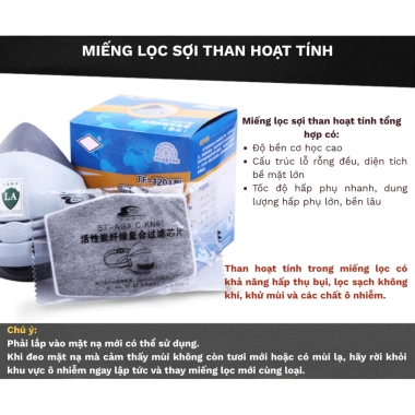 Khẩu Trang THAMES Phòng Độc Phun Sơn - Lọc Hóa Chất, Bụi PM2.5, Silicone Mềm, Van Thở Thoáng, Dây Đeo Ôm Sát - Giá 110k