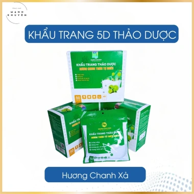 Khẩu trang thảo dược 3 lớp Mạnh Khuyên – Hương thơm, chống say xe, không đau tai 3