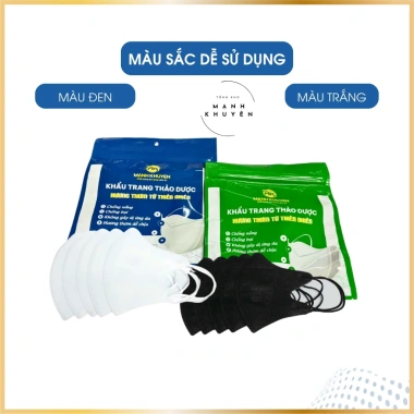 Khẩu trang thảo dược 3 lớp Mạnh Khuyên – Hương thơm, chống say xe, không đau tai 6