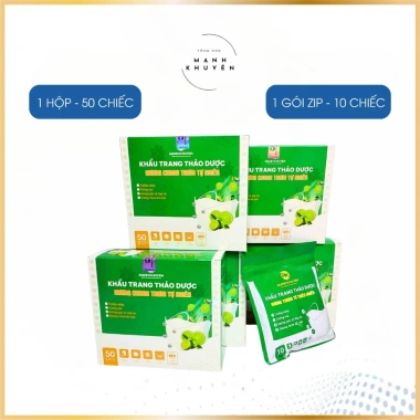 Khẩu trang thảo dược 3 lớp Mạnh Khuyên – Hương thơm, chống say xe, không đau tai 7