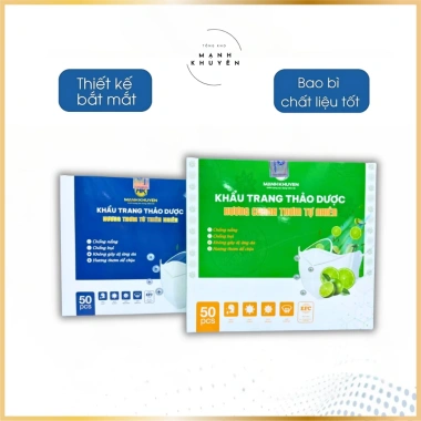 Khẩu trang thảo dược 3 lớp Mạnh Khuyên – Hương thơm, chống say xe, không đau tai 8