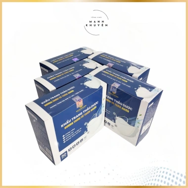 Khẩu trang thảo dược 3 lớp Mạnh Khuyên – Hương thơm, chống say xe, không đau tai 9