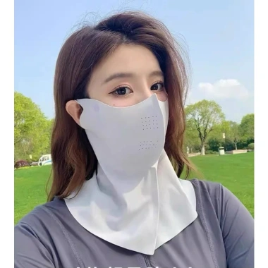 Khẩu trang thun lụa lạnh chống UV che cổ che mặt 3D thoáng khí, không bí da, phủ kín, giá chỉ 24.711₫