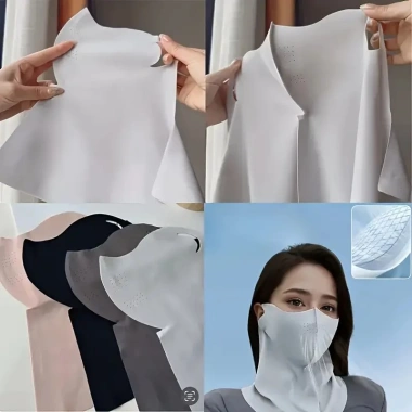 Khẩu trang thun lụa lạnh chống UV che cổ che mặt 3D thoáng khí, không bí da, phủ kín, giá chỉ 24.711₫