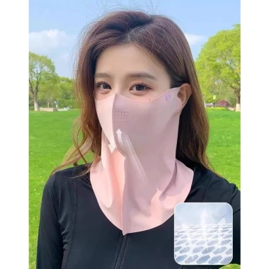 Khẩu trang thun lụa lạnh chống UV che cổ che mặt 3D thoáng khí, không bí da, phủ kín, giá chỉ 24.711₫